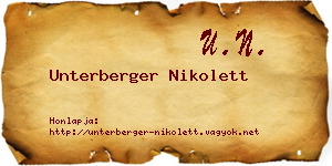 Unterberger Nikolett névjegykártya